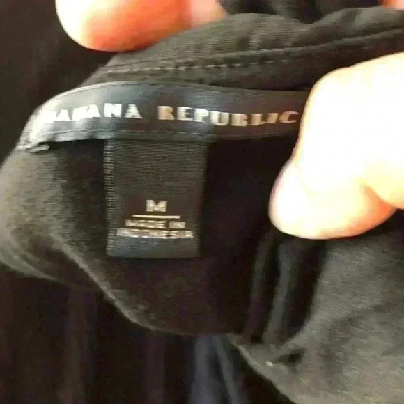 BANANA REPUBLIC BLACK RACER BACK COTTON BLEND TANK TOP WOMEN M - Picture 4 of 4